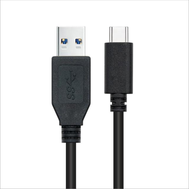Nanocable - Cable USB 3.1 Gen2 10Gbps 3A, tipo USB-C/M-A/M, negro, 0.5 m