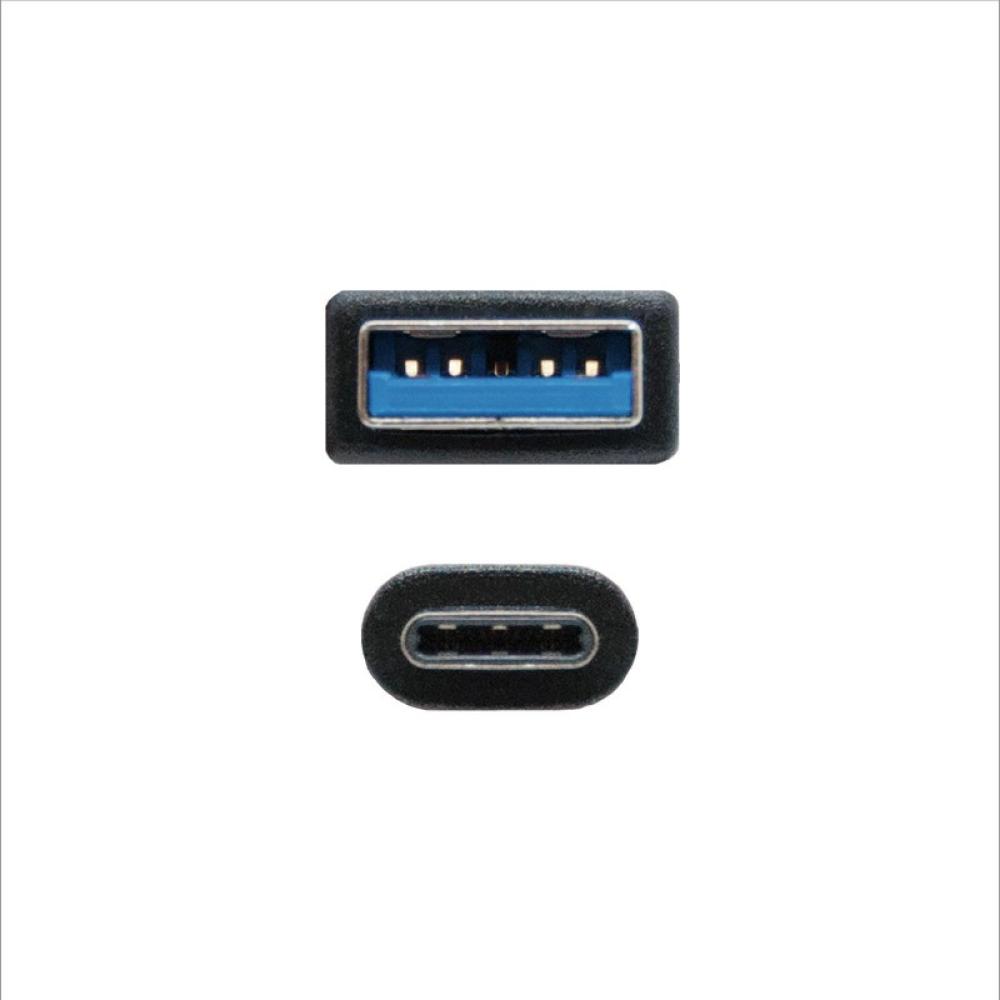 Nanocable - Cable USB 3.1 Gen2 10Gbps 3A, tipo USB-C/M-A/M, negro, 0.5 m