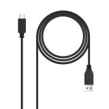 Nanocable - Cable USB 3.1 Gen2 10Gbps 3A, tipo USB-C/M-A/M, negro, 0.5 m