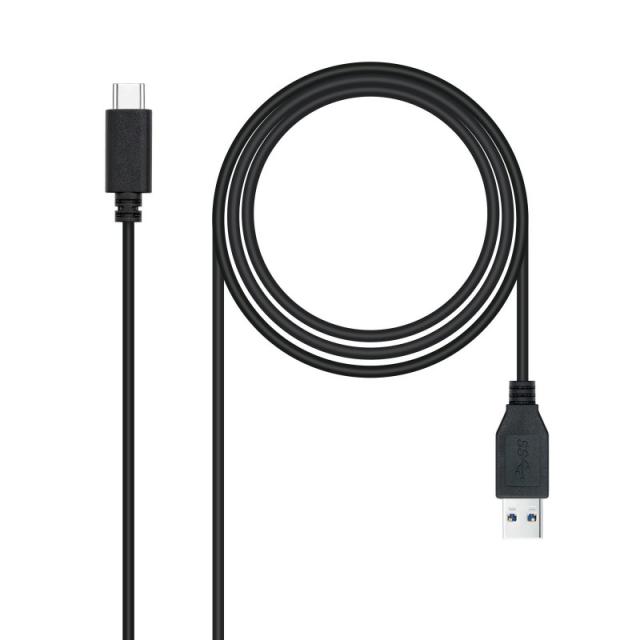 Nanocable - Cable USB 3.1 Gen2 10Gbps 3A, tipo USB-C/M-A/M, negro, 1.5 m
