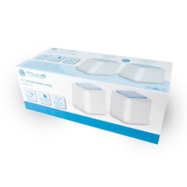 TALIUS - Router Mesh [Pack 2 dispositivos] Sistema Wi-Fi AC1200 GigaLAN