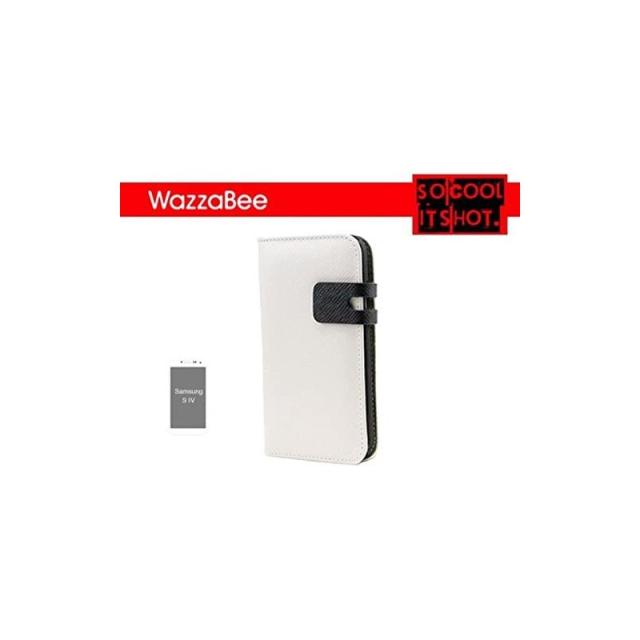 Sin Marca - FUNDA WAZZABEE PARA SAMSUNG S IV POLIPIEL, MARCO INT. PLASTICO,CIERRE MAGNETICO,BLANCO (WB-S4-WP-WH)