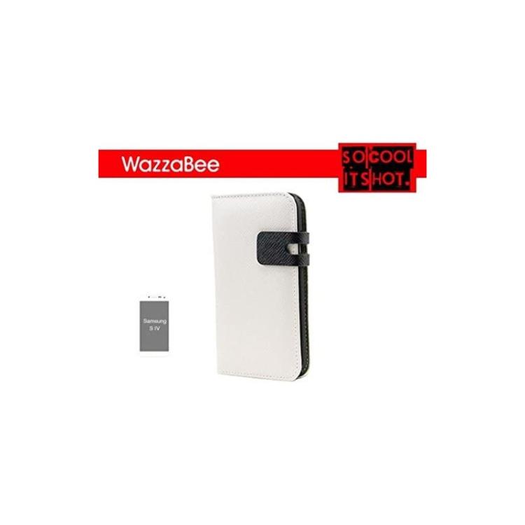 Sin Marca - FUNDA WAZZABEE PARA SAMSUNG S IV POLIPIEL, MARCO INT. PLASTICO,CIERRE MAGNETICO,BLANCO (WB-S4-WP-WH)