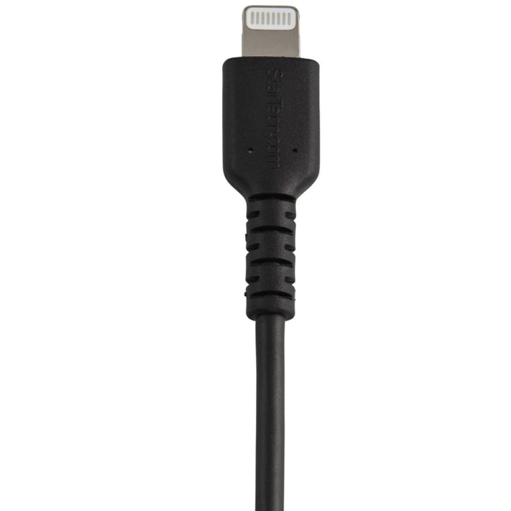 StarTech.com - Cable Resistente USB-A a Lightning de 30 cm Negro - Cable de Sincronización y Carga USB Tipo A a Lightning con Fi