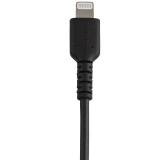 StarTech.com - Cable Resistente USB-A a Lightning de 30 cm Negro - Cable de Sincronización y Carga USB Tipo A a Lightning con Fi