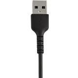StarTech.com - Cable Resistente USB-A a Lightning de 30 cm Negro - Cable de Sincronización y Carga USB Tipo A a Lightning con Fi