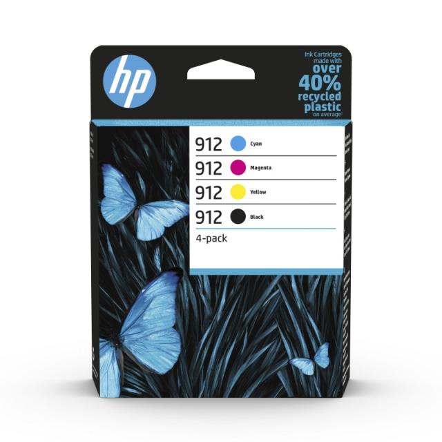 HP - Paquete de 4 cartuchos de tinta Original 912 negro/cian/magenta/amarillo