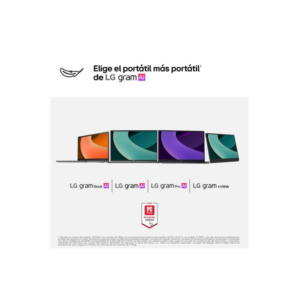LG - Gram 15Z80T-G.AU88B ordenador portatil AMD Ryzen AI 7 350 Portátil 39,6 cm (15.6") Full HD 32 GB LPDDR5x-SDRAM 1 TB SSD Wi-