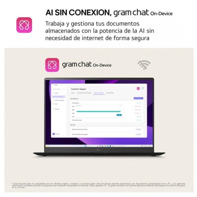 LG - Gram 15Z80T-G.AU88B ordenador portatil AMD Ryzen AI 7 350 Portátil 39,6 cm (15.6") Full HD 32 GB LPDDR5x-SDRAM 1 TB SSD Wi-