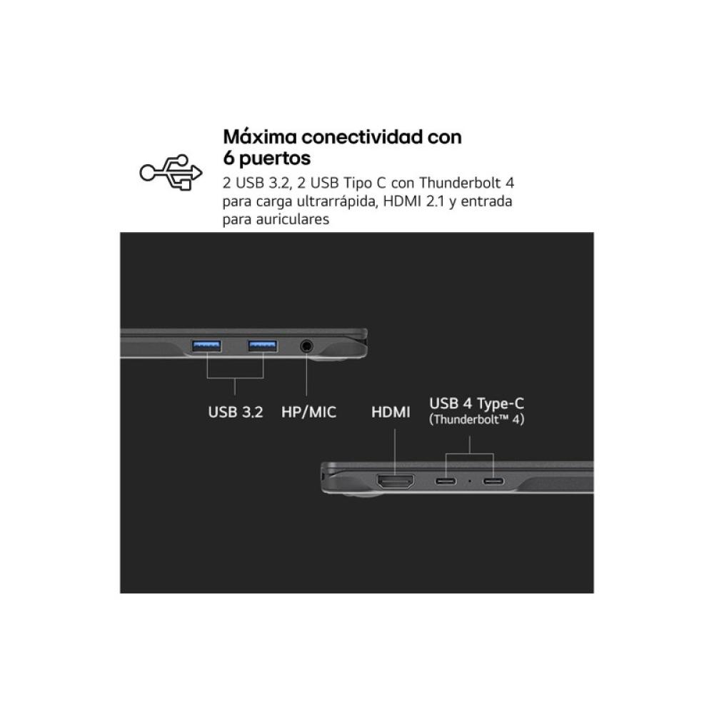 LG - Gram 15Z80T-G.AU88B ordenador portatil AMD Ryzen AI 7 350 Portátil 39,6 cm (15.6") Full HD 32 GB LPDDR5x-SDRAM 1 TB SSD Wi-