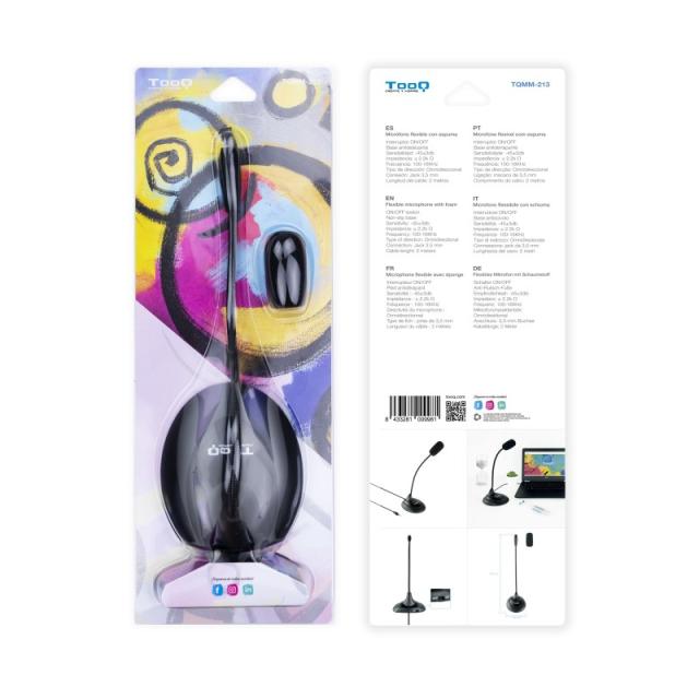 TooQ - TQMM-213 micrófono Negro Micrófono para ordenador portátil