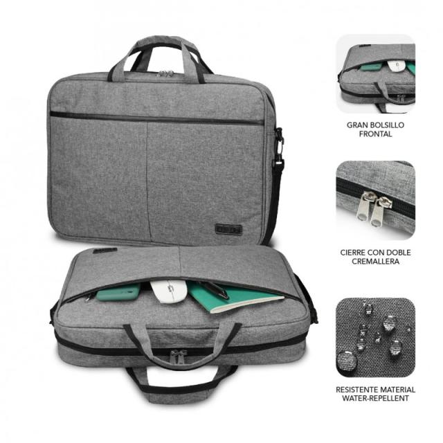 SUBBLIM - Maletín Ordenador Elite Laptop Bag 15,6" Grey