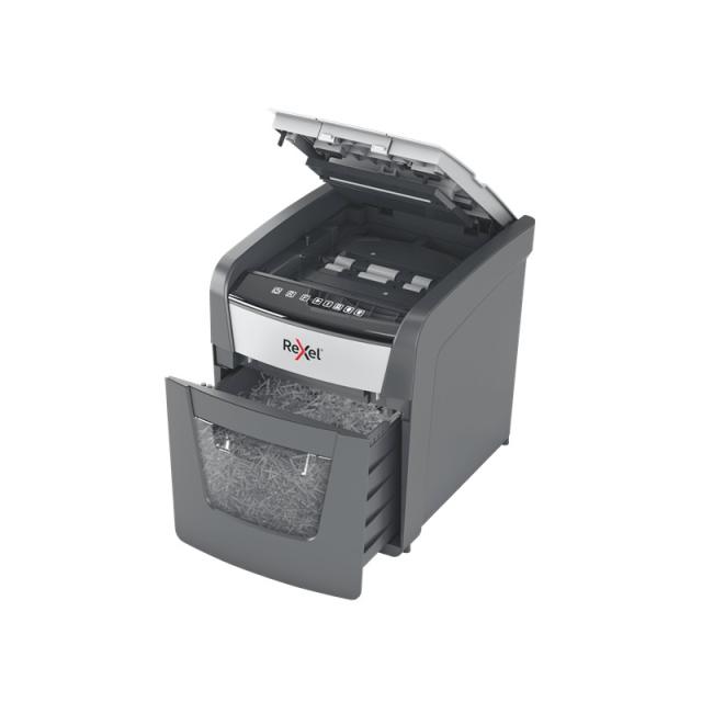 Rexel - Optimum AutoFeed+ 50X triturador de papel Corte cruzado 55 dB 22 cm Negro, Gris
