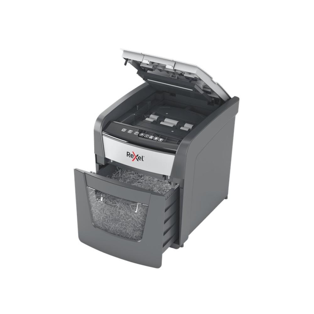 Rexel - Optimum AutoFeed+ 50X triturador de papel Corte cruzado 55 dB 22 cm Negro, Gris