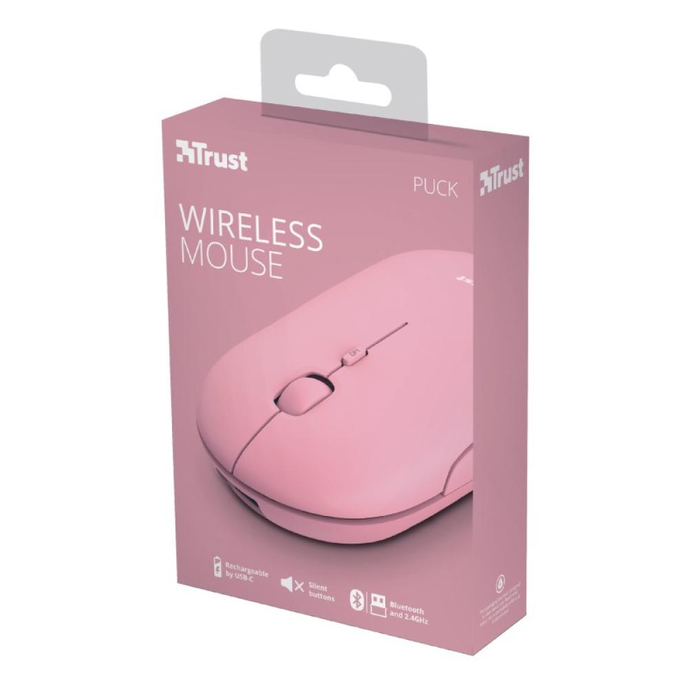 Trust - Puck ratón Oficina Ambidextro RF Wireless + Bluetooth Óptico 1600 DPI - 24125