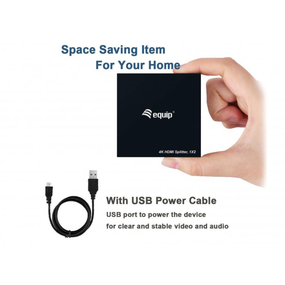 Equip - 332715 divisor de video HDMI 2x HDMI
