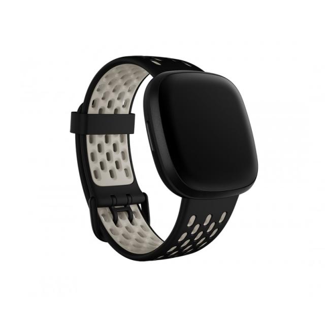 Fitbit - FB174SBBKWTL smart wearable accessory Grupo de rock Negro, Blanco Aluminio, Silicona
