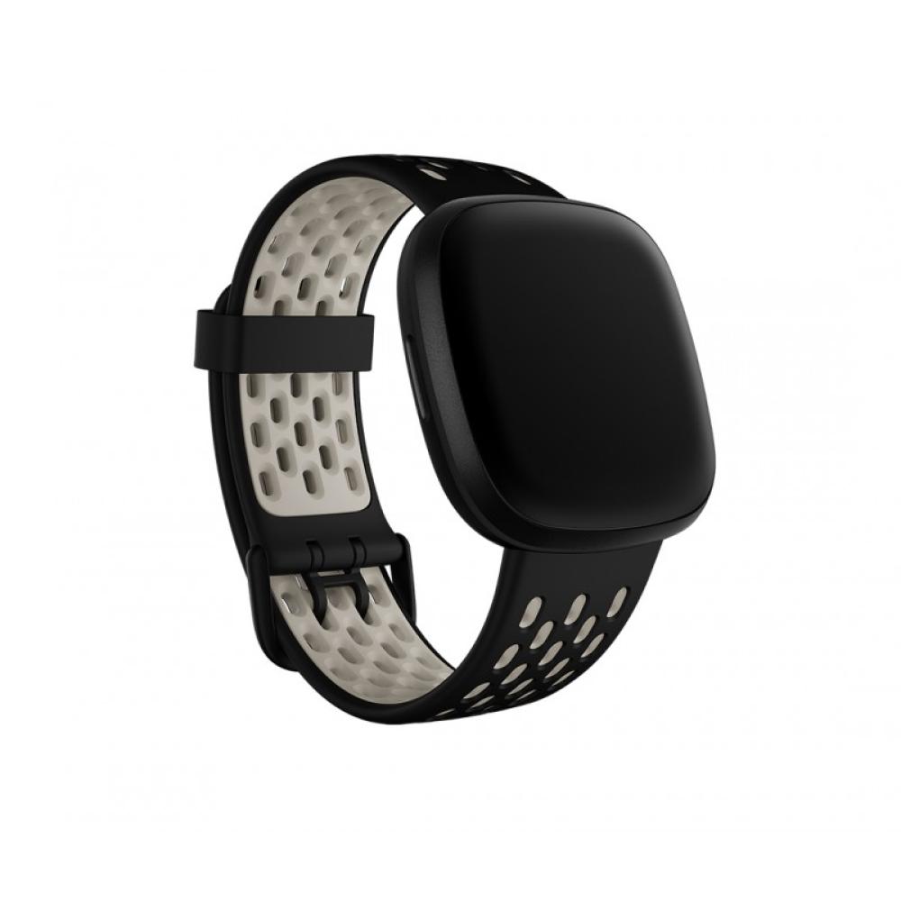 Fitbit - FB174SBBKWTL smart wearable accessory Grupo de rock Negro, Blanco Aluminio, Silicona