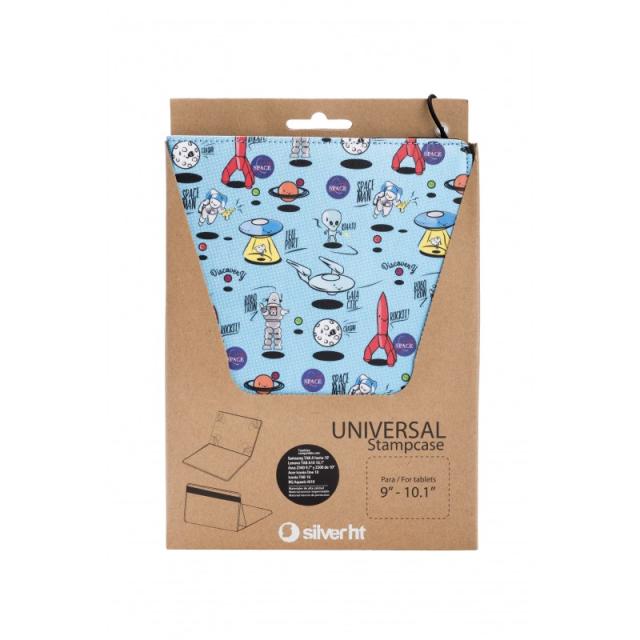 SilverHT - Funda Universal Estampada (9'''' - 10,1'''') Space Blue metal