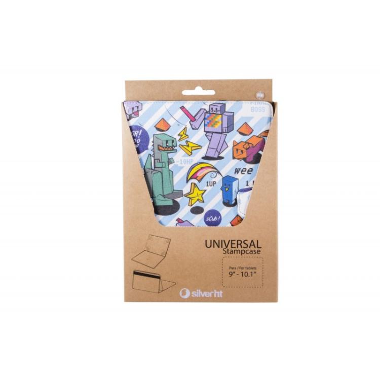 SilverHT - Funda Universal Estampada PIXEL GAMER (9 - 10,1")