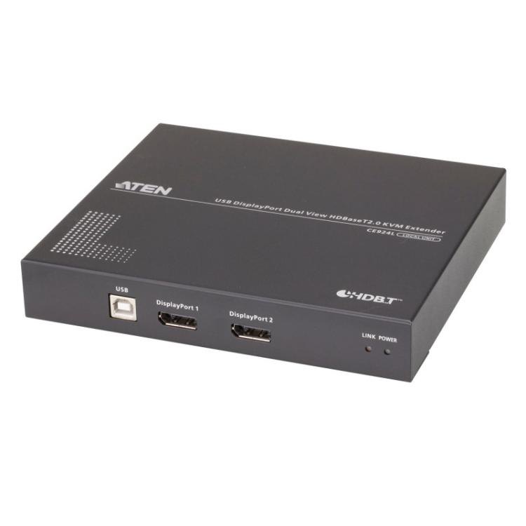 ATEN - Extensor de KVM USB DisplayPort de vista doble HDBaseT™ 2.0 (4K a 100 m para vista individual)