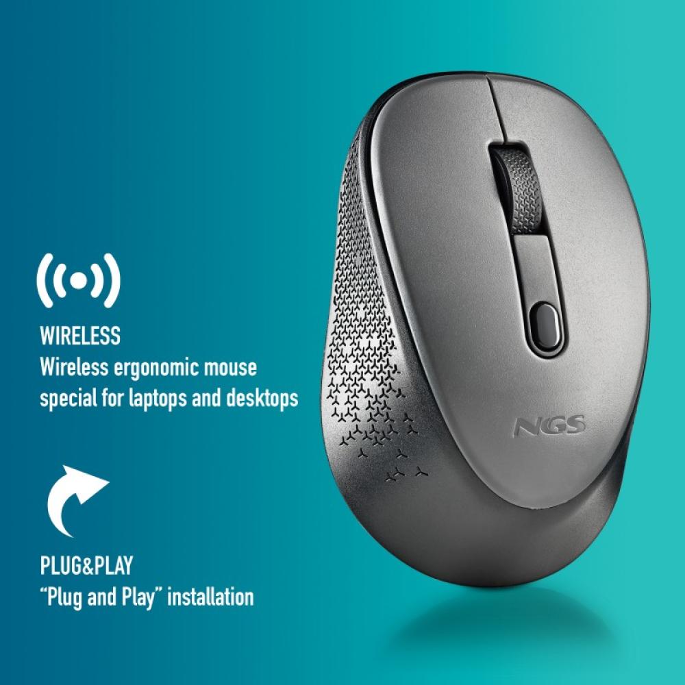 NGS - DEW ratón Oficina Ambidextro RF inalámbrico Óptico 1600 DPI - NGS-MOUSE-1348