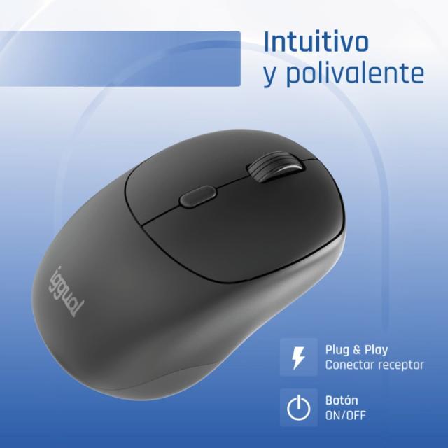 iggual - Ratón inalámbrico NANO-OFFICE-6D 1600DPI