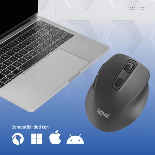 iggual - Ratón inalámbrico ERGO-SILENT-6D 1600DPI