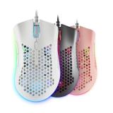 Mars Gaming - MMEX, Ratón Gaming RGB, 32K DPI, Cable Feather, Switches Ópticos, Blanco, One Size