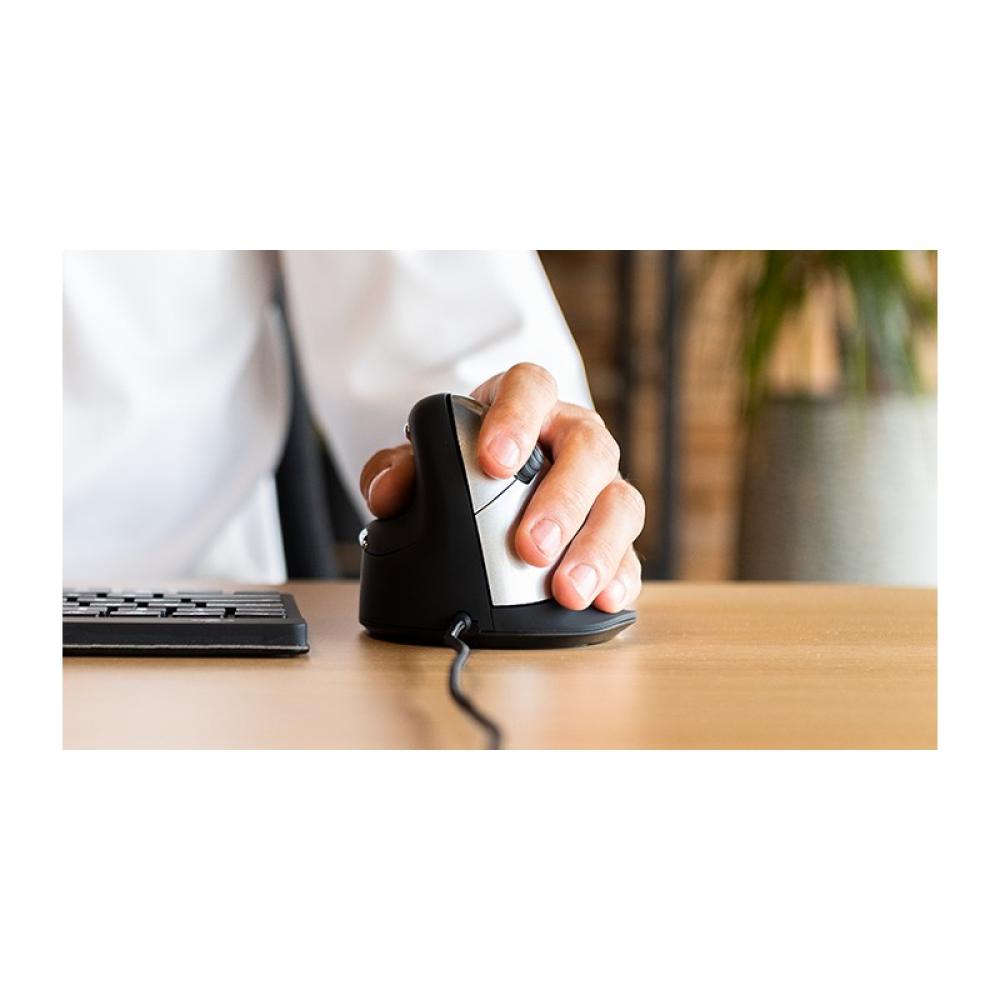 R-Go Tools - Ratón ergonómico R-Go HE Break con software de pausa, mediano (tamaño de mano 165-185 mm), zurdo, cableado, negro