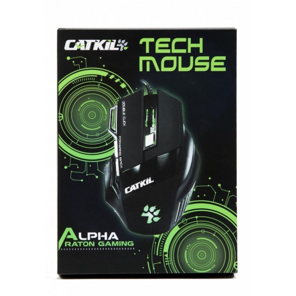 Catkil - Alpha ratón Juego Ambidextro USB tipo A Óptico 2400 DPI
