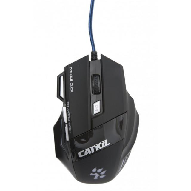 Catkil - Alpha ratón Juego Ambidextro USB tipo A Óptico 2400 DPI