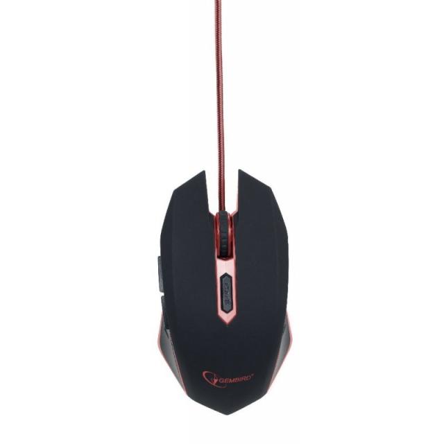 Gembird - MUSG-001-R ratón Juego Ambidextro USB tipo A 2400 DPI