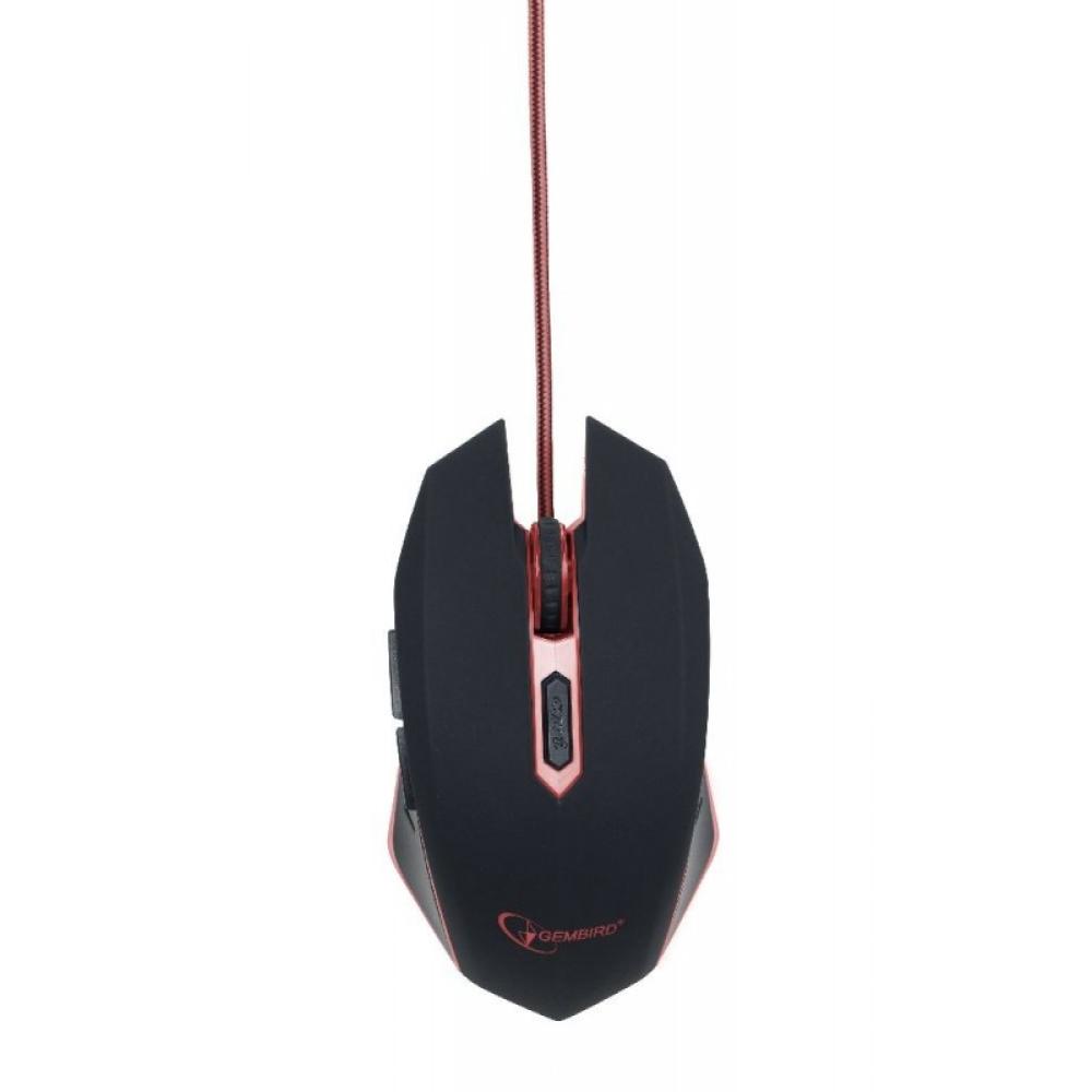 Gembird - MUSG-001-R ratón Juego Ambidextro USB tipo A 2400 DPI