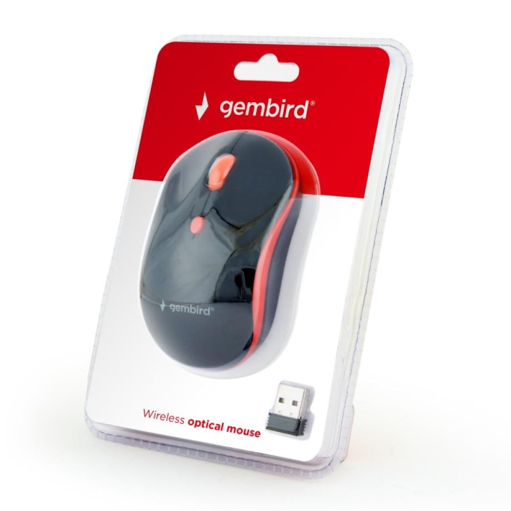 Gembird - WIRELESS OPTICAL MOUSE MUSW-4B-03-R 1600DP - Maus ratón Oficina Ambidextro RF inalámbrico Óptico 1600 DPI