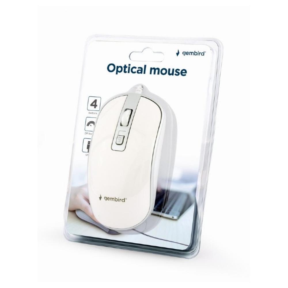 Gembird - MUS-4B-06-WS ratón Oficina Ambidextro USB tipo A Óptico 1200 DPI