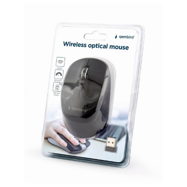 Gembird - MUSW-4B-05 ratón Oficina RF inalámbrico Óptico 1600 DPI