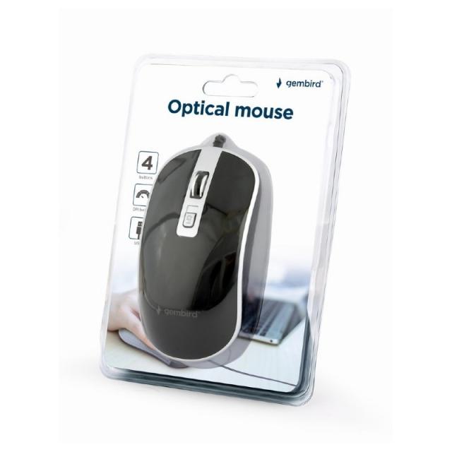 Gembird - MUS-4B-06-BS ratón Oficina Ambidextro USB tipo A Óptico 1200 DPI