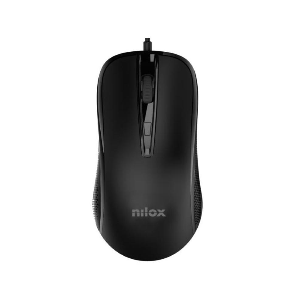 Nilox - RATÓN USB CON CABLE, NEGRO - NILOX - MOUSB1014