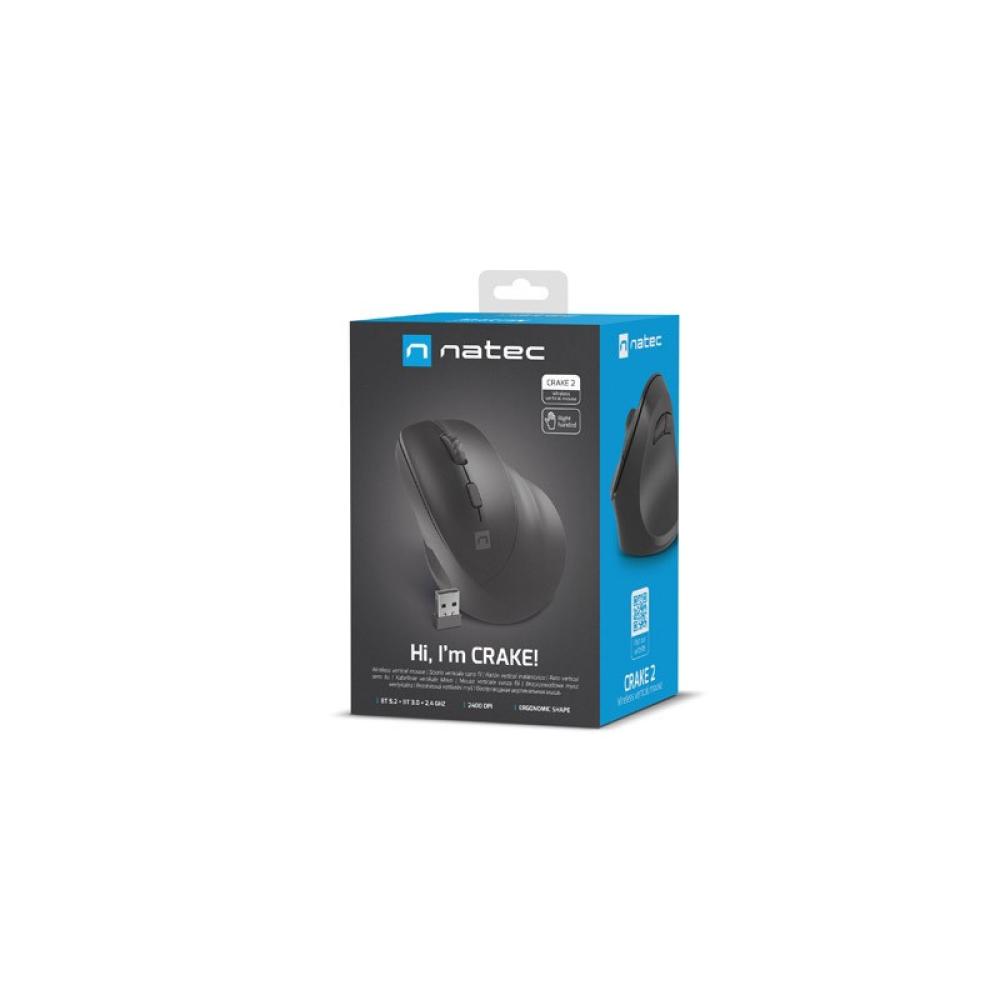 NATEC - CRAKE 2 ratón Oficina mano derecha Bluetooth Óptico 2400 DPI