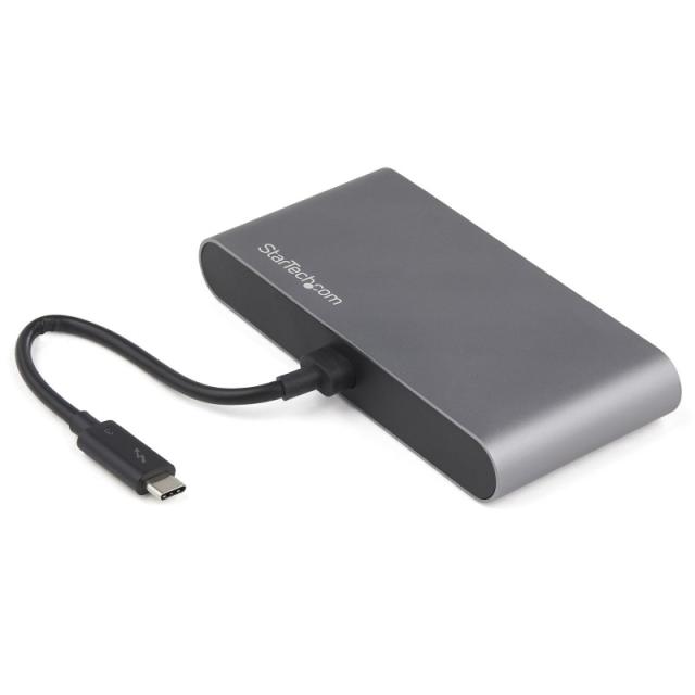 StarTech.com - Mini Dock Thunderbolt 3 - Docking Station Portátil para 2 Monitores con DP 4K 60Hz, 1x Hub USB-A (USB 3.0/5 Gbps)