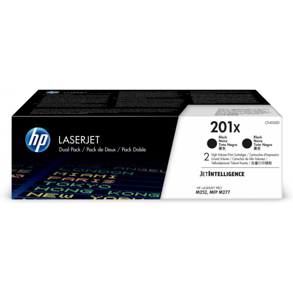 HP - Paquete de 2 cartuchos de tóner negro Originales LaserJet 201X de alta capacidad