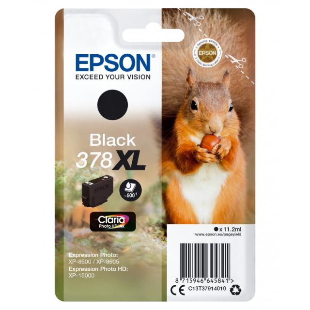 Epson - Squirrel Singlepack Black 378XL Claria Photo HD Ink