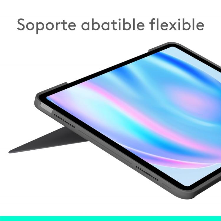 Logitech - Combo Touch, Funda con Teclado, iPad Air 13 Pulgadas (M2)(2024) - Teclado retroiluminado extraíble con Soporte abatib