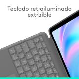 Logitech - Combo Touch, Funda con Teclado, iPad Air 13 Pulgadas (M2)(2024) - Teclado retroiluminado extraíble con Soporte abatib