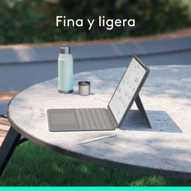 Logitech - Combo Touch, Funda con Teclado, iPad Air 13 Pulgadas (M2)(2024) - Teclado retroiluminado extraíble con Soporte abatib