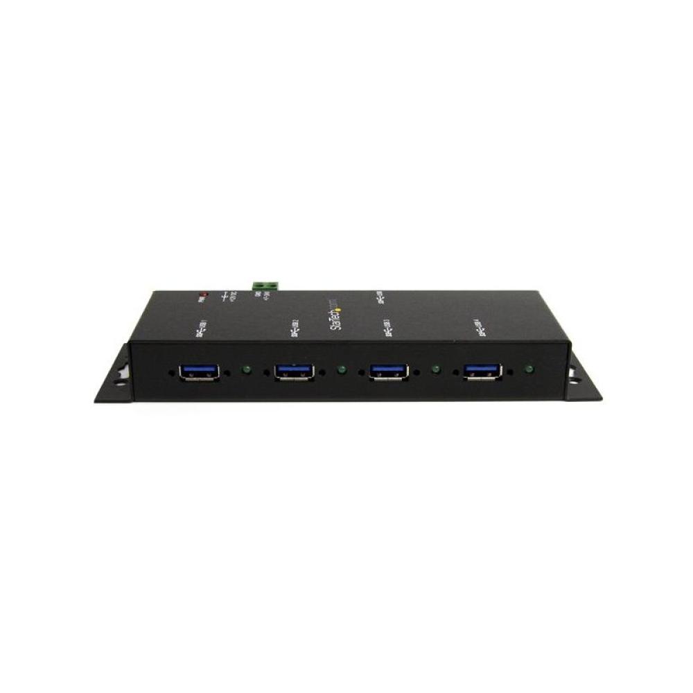 StarTech.com - Hub Concentrador USB 3.0 de 4 Puertos - 5Gbps - Ladrón USB-A Industrial de Metal - de Montaje en Carril DIN, Pare