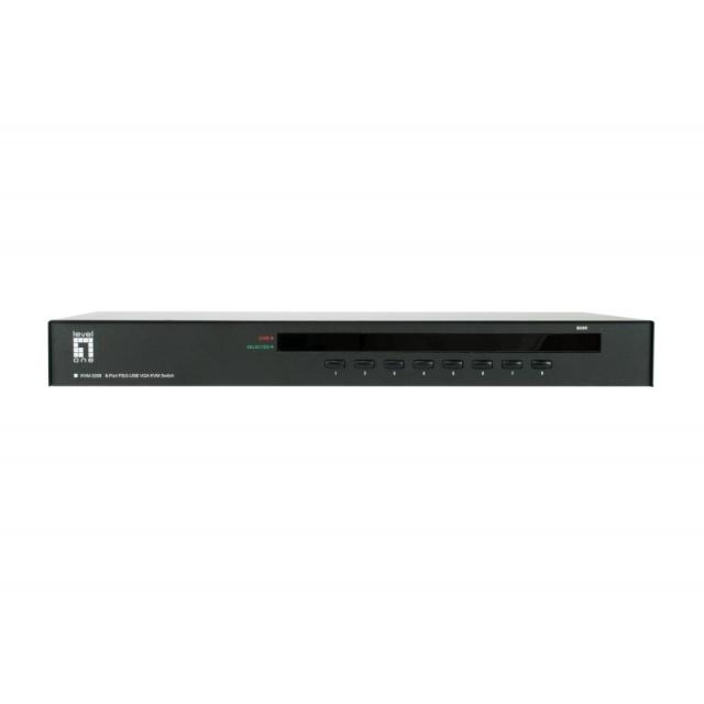 LevelOne - KVM-3208 interruptor KVM Montaje en rack Negro