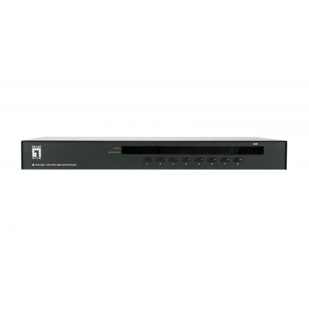 LevelOne - KVM-3208 interruptor KVM Montaje en rack Negro