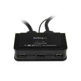 StarTech.com - Conmutador Switch KVM 2 puertos HDMI USB Audio con Cables Integrados - 1080p